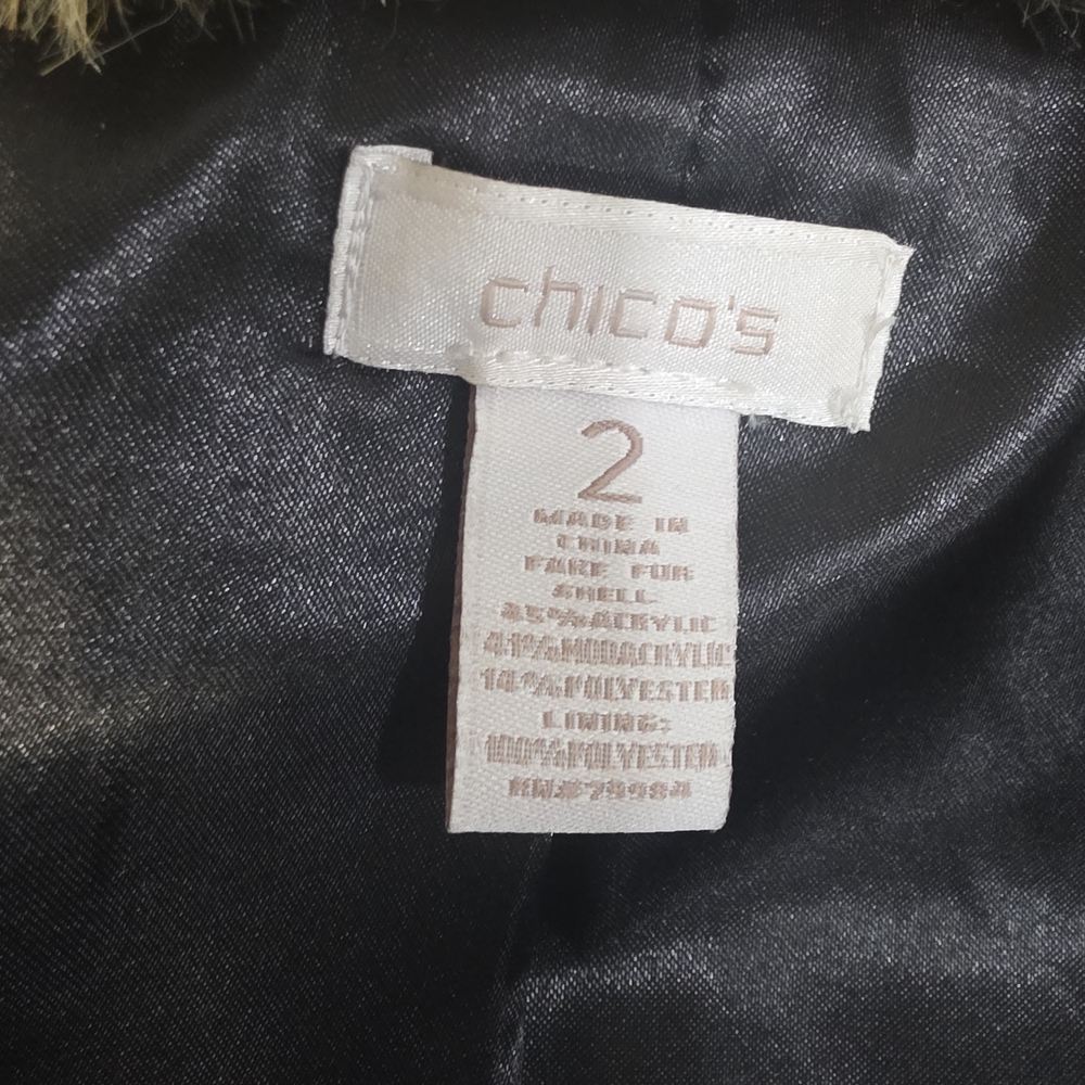 Chico's Leopard Faux Fur Vest in Tan and Black - Picture 4 of 4